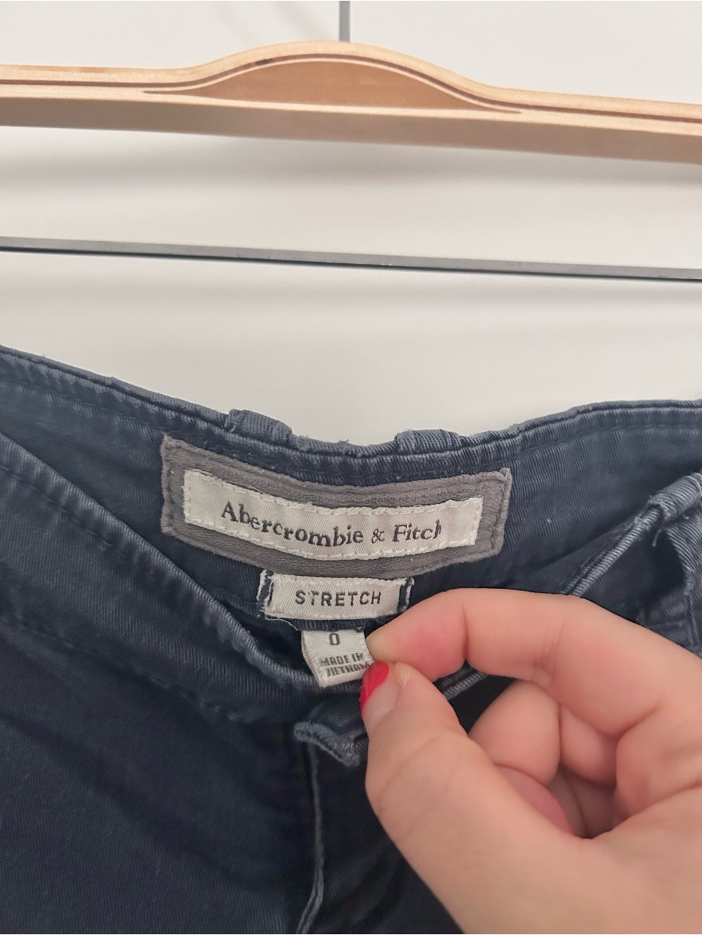 Vintage Y2K Abercrombie Low Rise Navy Blue Chino Shorts - Picture 2 of 5